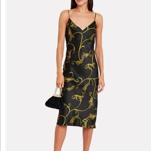 L’Agence Jodi Slip Dress in Black tiger size 12